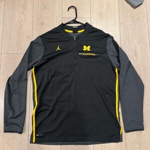 Michigan Men's Black and Yellow Quarter Zip